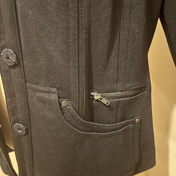 Coldwater Creek Black Mandarin Color Structure Jacket, size 12 - Picture 2 of 7